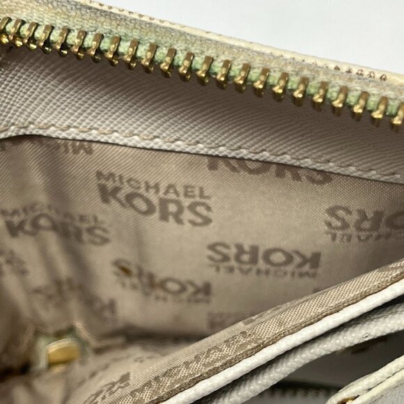 Michael Kors logo wallet cream brown distressed - Picture 6 of 11